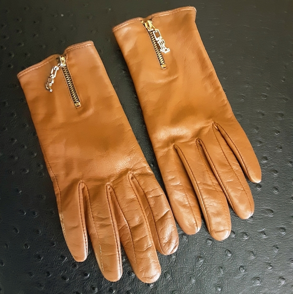 Lauren Ralph Lauren Accessories - LAUREN RALPH LAUREN TAN LEATHER GLOVES SZ M
